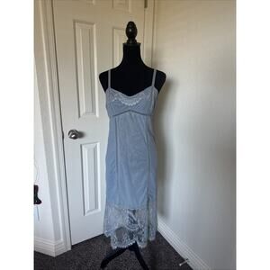 BCBG Maxazria Runway Y2K Body Con Cami Slip Dress Nylon Sheer Lace Women's M